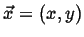 $ \ensuremath{\vec{x}}= (x,y)$