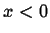 $ x<0$