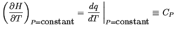 $\displaystyle \input{equations/Cp-enthalpy}$