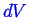 \bgroup\color{blue}$ dV$\egroup