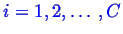\bgroup\color{blue}$ i=1,2,\ldots,C$\egroup