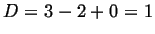 $ D=3-2+0=1$