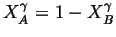 $ X^\gamma_A = 1 - X^\gamma_B$