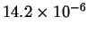 $14.2 \times 10^{-6}$