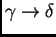 $ \gamma \rightarrow \delta$