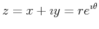 $\displaystyle z = x + \imath y = r e^{\imath \theta}$