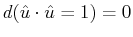 $ d(\hat{u} \cdot \hat{u} = 1) = 0$
