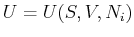 $ U = U(S,V,N_i)$