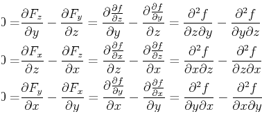 \begin{displaymath}\begin{split}0 = & \ensuremath{\frac{\partial{F_z}}{\partial{...
...math{\frac{\partial^2{f}}{\partial{x} \partial{y}}} \end{split}\end{displaymath}