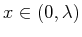 $ x \in (0, \lambda)$