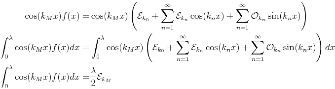 \begin{displaymath}\begin{split}\cos(k_M x) f(x) = & \cos(k_M x) \left( \mathcal...
... x) f(x) dx = & \frac{\lambda}{2} \mathcal{E}_{k_M} \end{split}\end{displaymath}