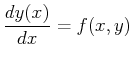 $\displaystyle \ensuremath{\frac{d{y(x)}}{d{x}}} = f(x,y)$