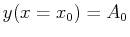 $ y(x=x_0) = A_0$