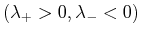 $ (\lambda_+ > 0 , \lambda_- < 0)$