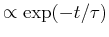 $ \propto \exp(-t/\tau)$