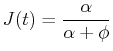 $\displaystyle J(t) = \frac{\alpha}{\alpha + \phi}$