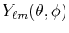 $ Y_{\ell m}(\theta,\phi)$