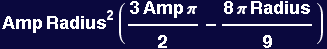 Amp Radius^2 ((3 Amp &pi;)/2 - (8 &pi; Radius)/9)