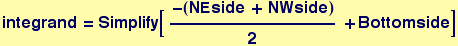 integrand = Simplify[ -(NEside + NWside)/2 + Bottomside]