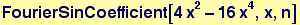 FourierSinCoefficient[4 x^2 - 16 x^4, x, n]