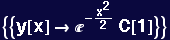 {{y[x] &rarr;^(-x^2/2) C[1]}}