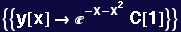 {{y[x] &rarr;^(-x - x^2) C[1]}}