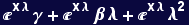 ^(x &lambda;) &gamma; + ^(x &lambda;) &beta; &lambda; + ^(x &lambda;) &lambda;^2