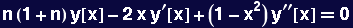 n (1 + n) y[x] - 2 x y^&prime;[x] + (1 - x^2) y^&prime;&prime;[x] == 0