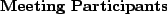 \begin{textbf}{Meeting Participants}\end{textbf}